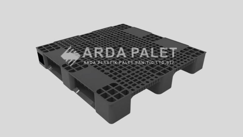 110 X 110 GRİ RENK DELİKLİ PLASTİK PALET